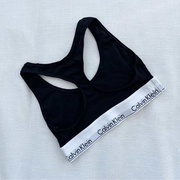 CALVIN KLEIN Racerback Bralette - Black - Picture 2 of 3